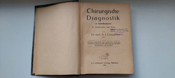 A. J. Cemach: Chirurgische diagnostik in Tabellenform, 1921