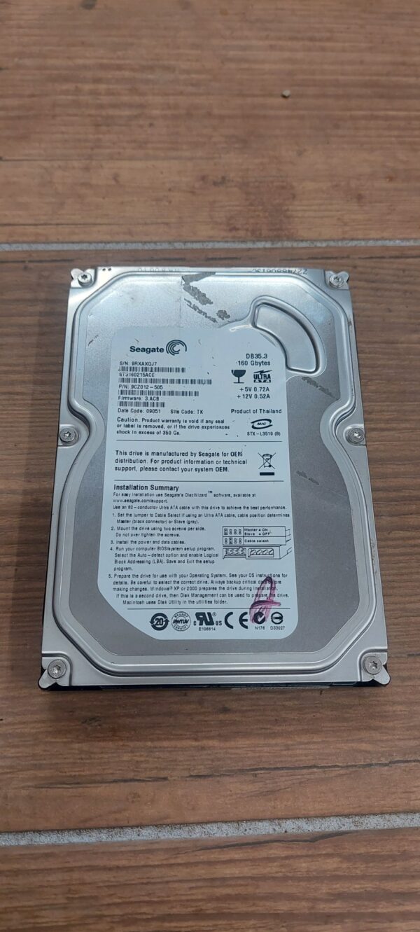 IDE disk SEAGATE ST3160215ACE 160GB